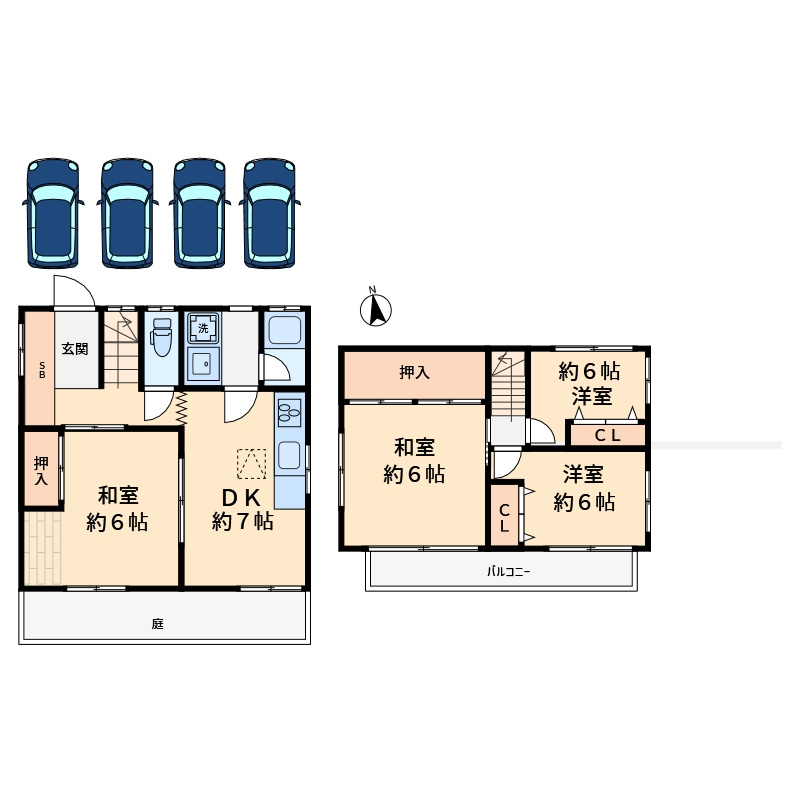 神辺町西中条　売住宅の間取り