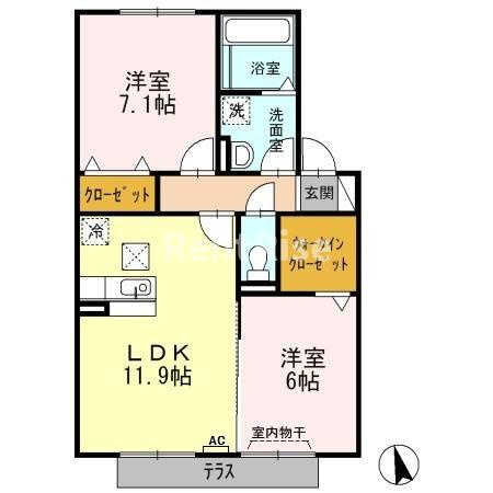 ロイヤルガーデン 花水木館 Bの間取り