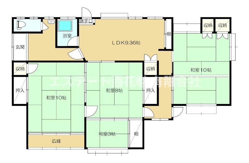 花巻市高木第15地割　土地建物の間取り