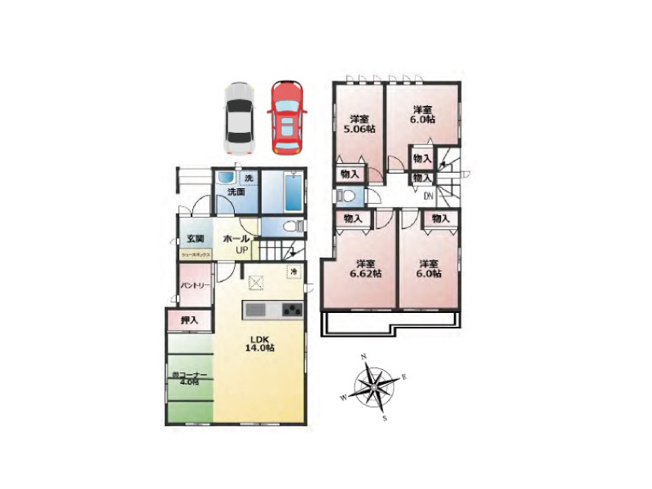 【間取り】 | 練馬区西大泉4丁目　中古一戸建住宅　（保谷店） | 人気の対面式キッチンに畳コーナー4帖付