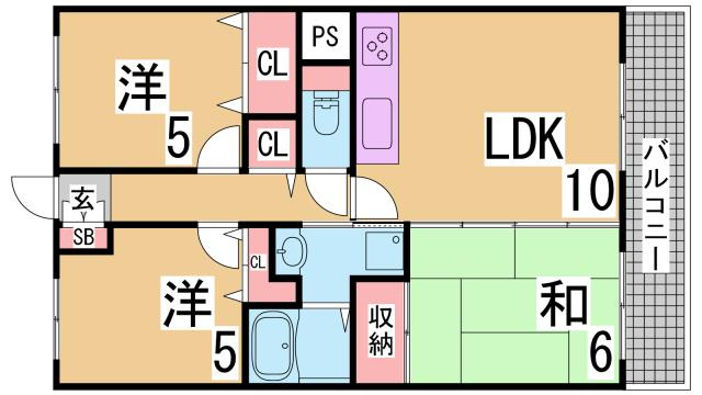 神戸市兵庫区駅南通２丁目の賃貸マンションの間取り