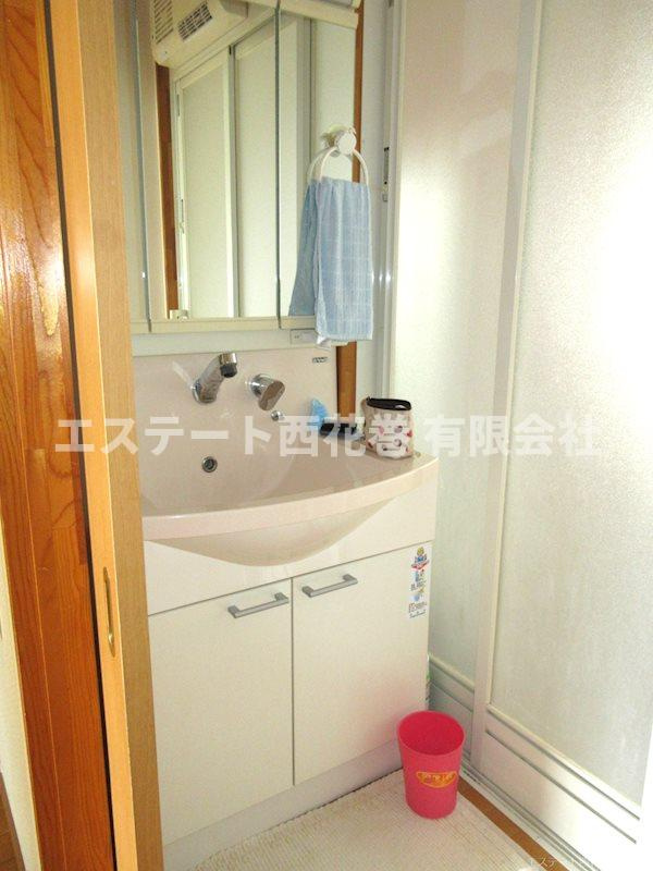 花巻市円万寺字下中野　土地建物の洗面所|シャワー付き洗面化粧台