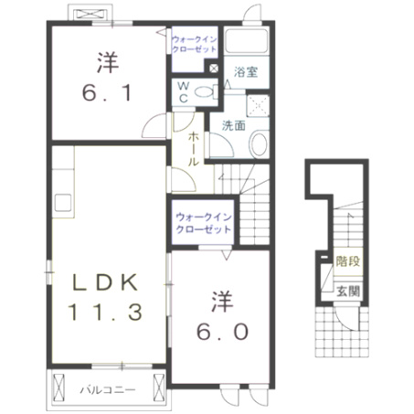 エスティーヌシャルムの間取り