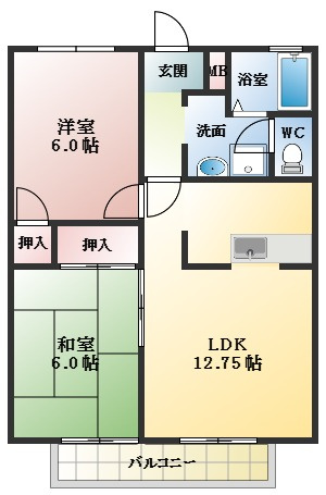 【間取り】 | コーポツインチェリー