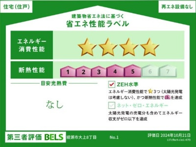 【省エネ性能ラベル】 | 綾瀬市大上8丁目 新築戸建 全4棟中ラスト1棟