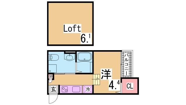 神戸市長田区久保町７丁目のアパートの間取り
