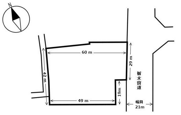 宇都宮市西川田町　土地の土地図