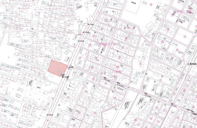 宇都宮市西川田町　土地の地図