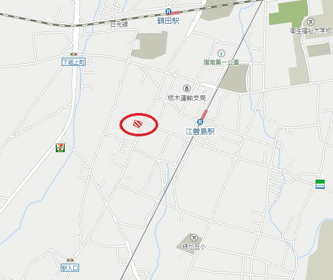 宇都宮市西川田町　土地の地図