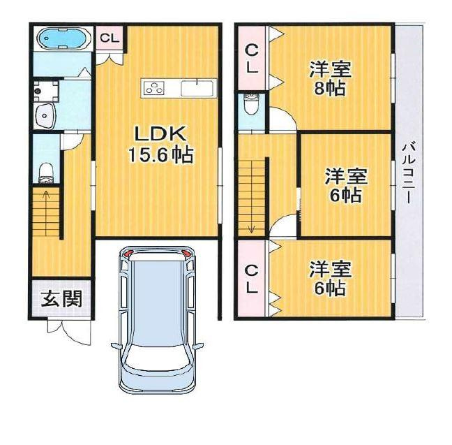 菅相塚町　中古一戸建ての間取り|間取り図はいかがですか？ご希望を叶える間取りですか？リビングの広さは？水回りの位置は？カウンターキッチン？など色々な情報が集約されています。弊社ではリフォームなどのご相談も承っております。