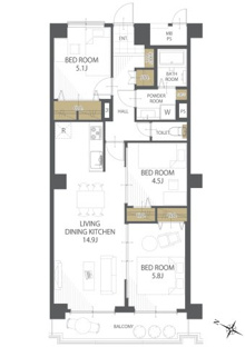 【間取り】ダイアパレス女池上山 