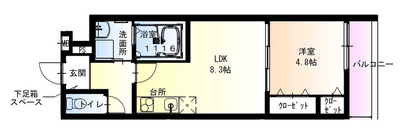 フジパレス城東東中浜Ⅱ番館の間取り