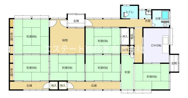 花巻市東和町東晴山8区　土地建物の間取り