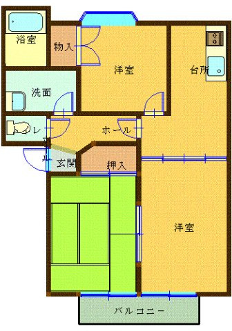 リバーサイド城田Aの間取り