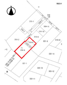 加古川市野口町二屋　土地の土地図|敷地約76.4坪です。3筆あり。