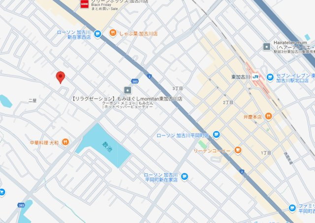 加古川市野口町二屋　土地の地図