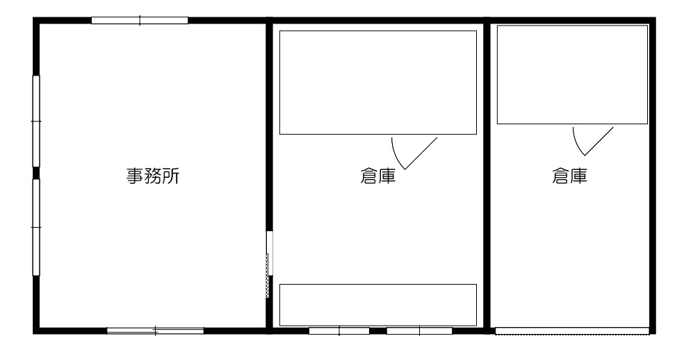 花巻市東和町土沢　売り店舗の間取り|事務所兼工場間取図