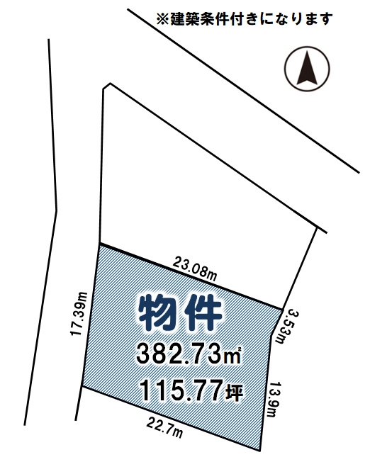 上三川町上郷の土地図