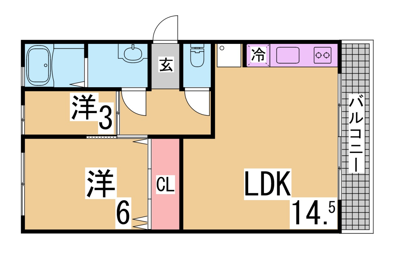 神戸市須磨区白川台７丁目の賃貸マンションの間取り
