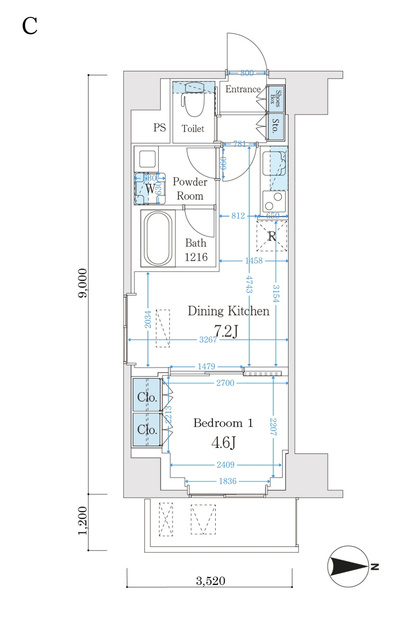 Ｃａｒｔｏｌｅｒｉａの間取り