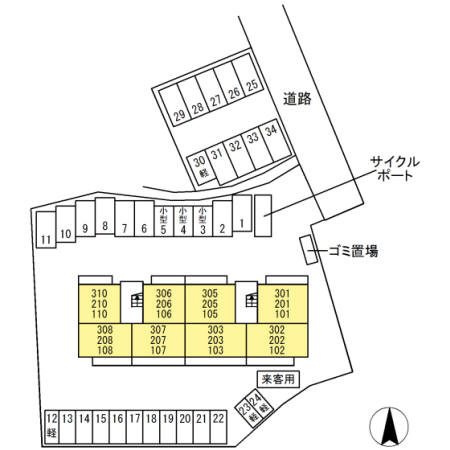 パークハイム上津の区画図