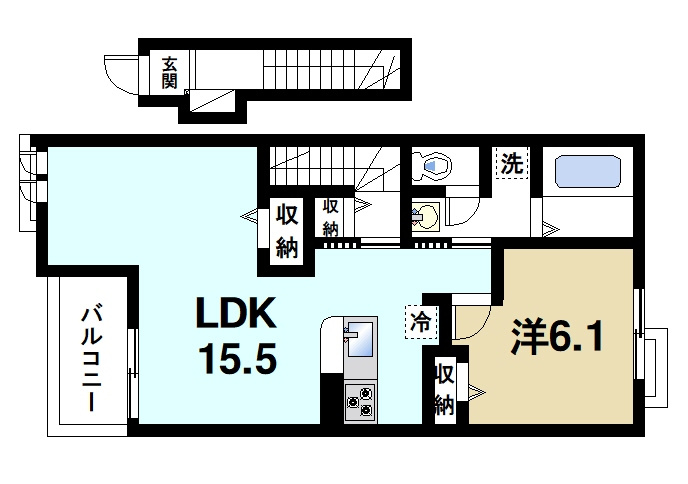 クレストールⅡの間取り|1LDKの間取りです