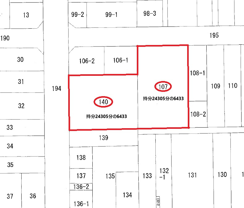 福山市霞町売ビルの土地図