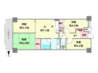 伊丹春日丘アーバンコンフォートA棟の間取り