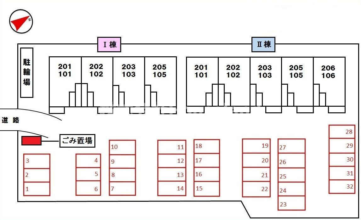 シャンティ Ⅱの駐車場