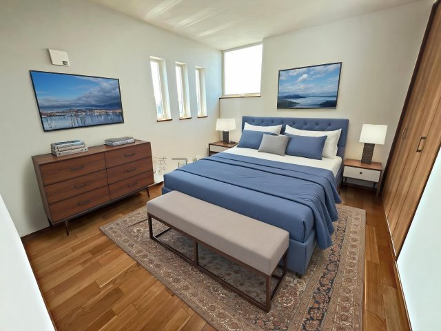 入間市扇町屋2丁目・全3棟　新築一戸建　A号棟　の寝室|2階 7.0帖洋室｜プライバシーを確保した2面採光で窓からしっかりと陽が入る主寝室になっています。（家具はCG画像での表示になります）