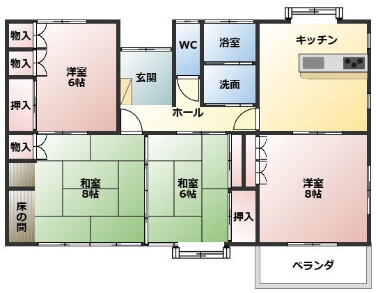 北諸県郡三股町大字樺山の中古一戸建の間取り