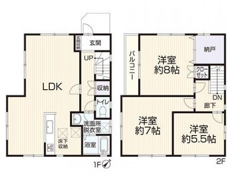 天白区島田四丁目　売戸建の間取り|間取図　※図面と現況が異なる場合は現況優先といたします。