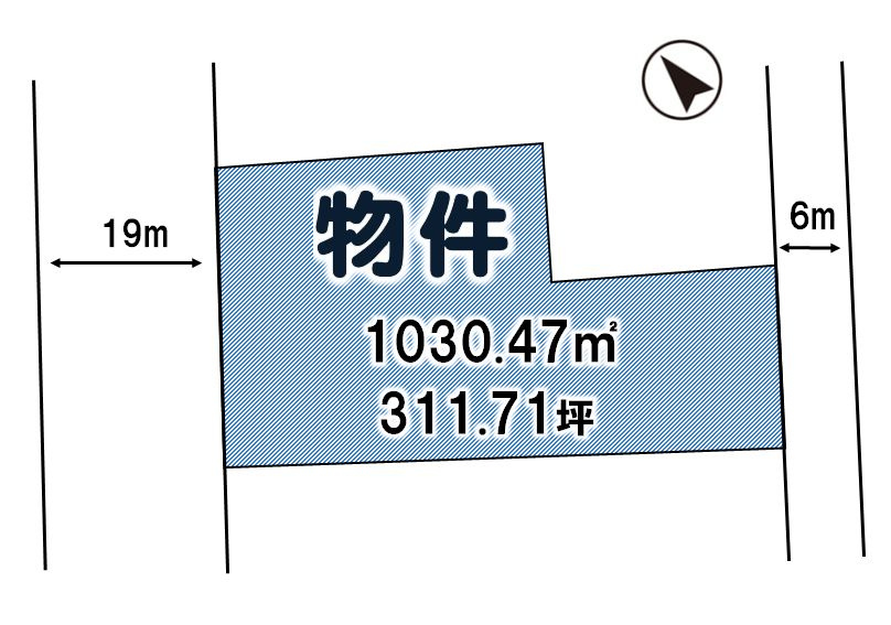小山市城北６丁目の事業用地の区画図