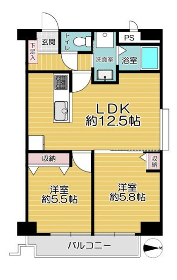 【間取り】 | 日商岩井第2京橋ハイツ