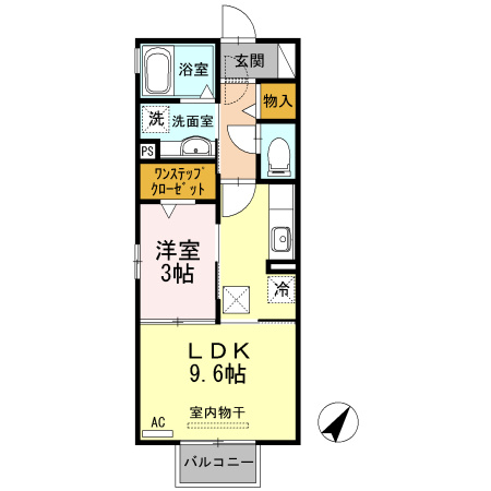 モナリエいなり　Aの間取り