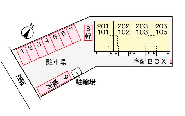 サンアニメートの駐車場