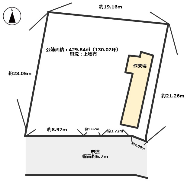 三条市鶴田三丁目_作業所の区画図|建物図面を基に簡易的に作成した図面となります。
詳細な図面をご希望の場合は別途お問合せください。