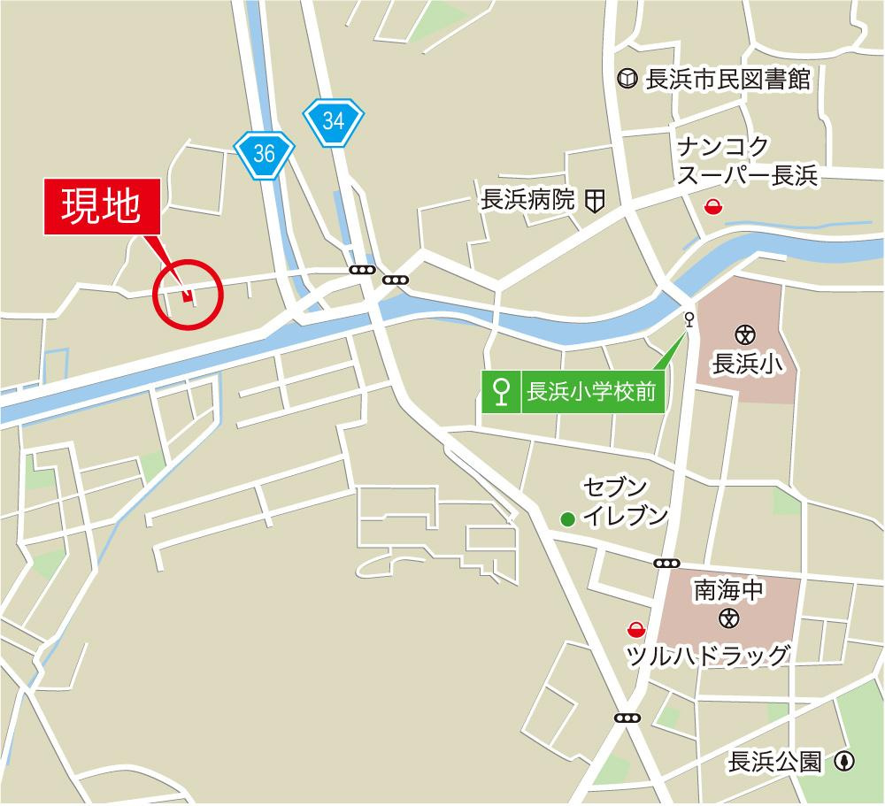 高知市長浜の地図