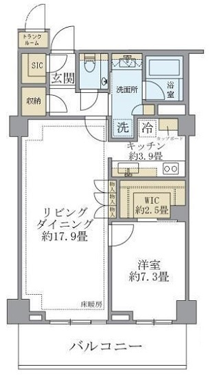 中央区八重洲１丁目の賃貸マンションの間取り