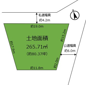 木津山町　売土地の土地図|建築条件無し！