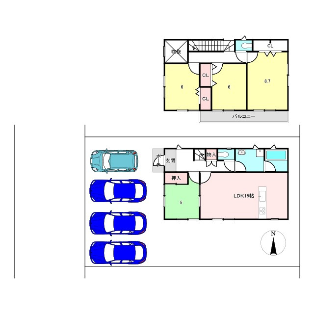ふじき野３丁目中古戸建 の間取り|ファミリーで使いやすい４LDKの間取りです