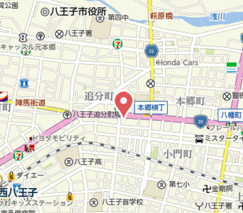 『八王子市マンション』ドミール八王子【仲介手数料無料】　八王子市八木町2-13の地図|～仲介手数料無料☆八王子ひなた不動産～ドミール八王子