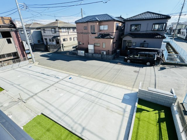 松戸市古ケ崎３丁目新築戸建【古ヶ崎小学校：7分】の展望|バルコニーより南側眺望