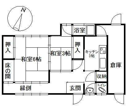 田舎暮らし　大宇陀西山の間取り