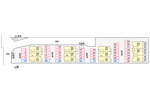 エレガンスＢの駐車場|駐車場