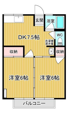 【間取り】 | パールハイツ | カップルさんにオススメのお部屋です♪