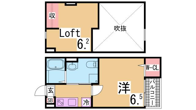 神戸市長田区東尻池町４丁目のアパートの間取り
