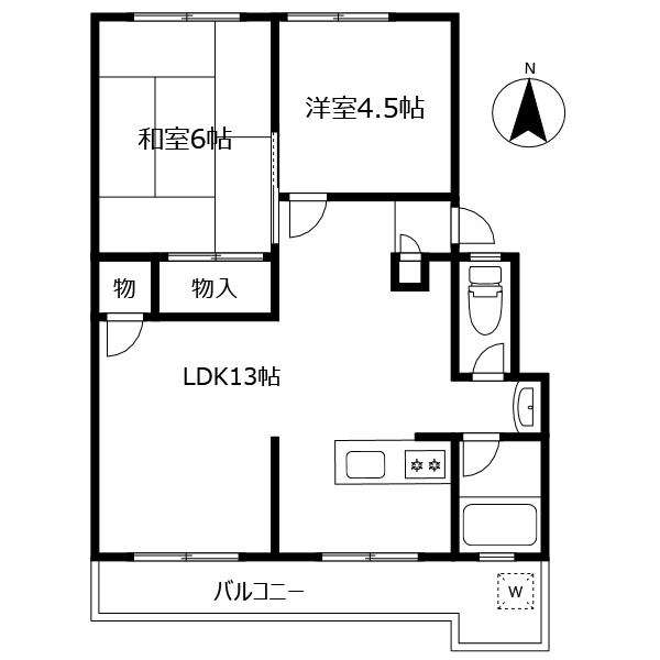 イータウン矢三Ⅱの間取り