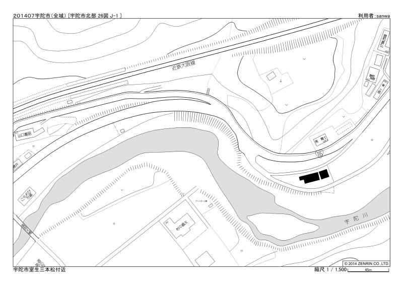 室生三本松　倉庫の地図