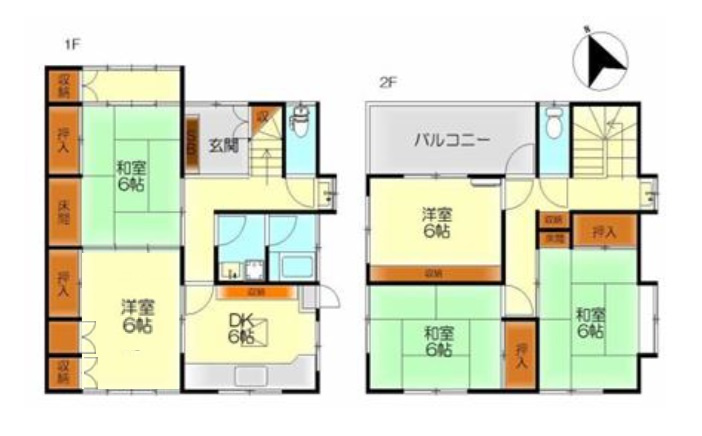 呉市東畑１丁目の一戸建ての間取り